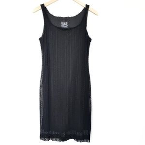 Cynthia Rowley Vintage Black Lace Sheath Slip Dress